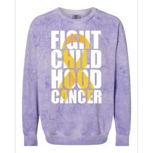 Fight Childhood Cancer Awareness Colorblast Crewneck Sweatshirt