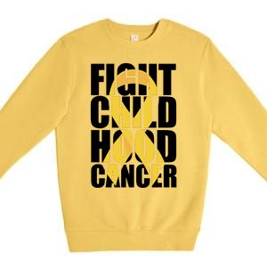 Fight Childhood Cancer Awareness Premium Crewneck Sweatshirt