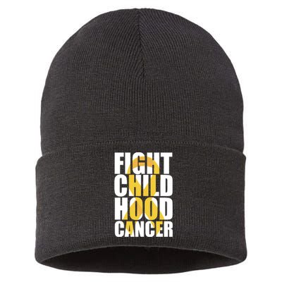 Fight Childhood Cancer Awareness Sustainable Knit Beanie