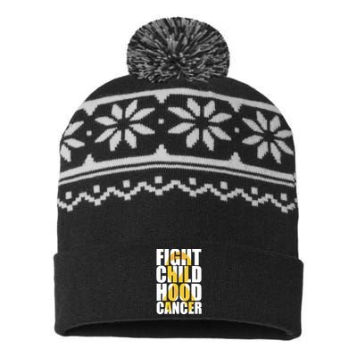 Fight Childhood Cancer Awareness USA-Made Snowflake Beanie