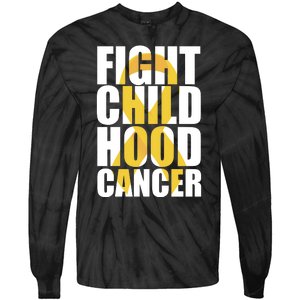 Fight Childhood Cancer Awareness Tie-Dye Long Sleeve Shirt