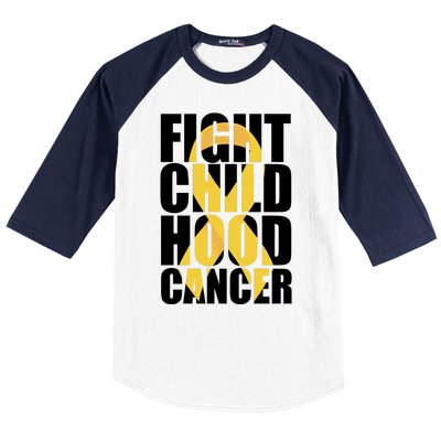 Fight Childhood Cancer Awareness Baseball Sleeve Shirt