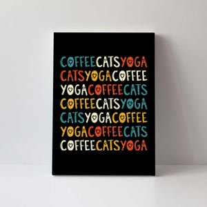 Funny Coffee Cats Kitten Yoga Lovers Canvas