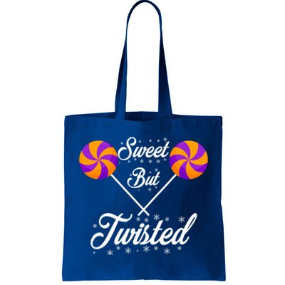 Funny Candy Cane Sweet But Twisted Funny Christmas Tee Great Gift Tote Bag