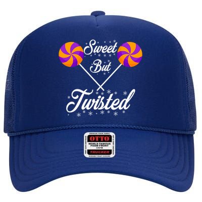 Funny Candy Cane Sweet But Twisted Funny Christmas Tee Great Gift High Crown Mesh Back Trucker Hat