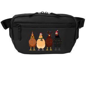 Funny Chicken Christmas Lights Santa Hat Cute Chicken Lover Crossbody Pack