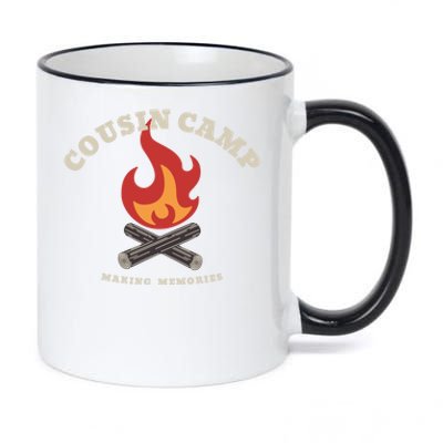 Fun Camping Campfire Graphic Cousin Camp Making Memories Gift 11oz Black Color Changing Mug