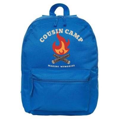 Fun Camping Campfire Graphic Cousin Camp Making Memories Gift 16 in Basic Backpack