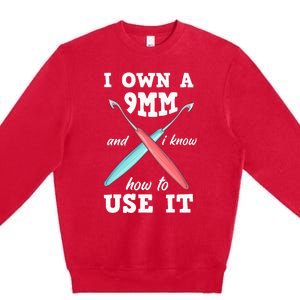 Funny Crocheting Crochet Premium Crewneck Sweatshirt