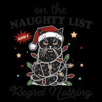 Funny Christmas Cat On The Naughty List And I Regret Nothing 16oz Travel Tumbler