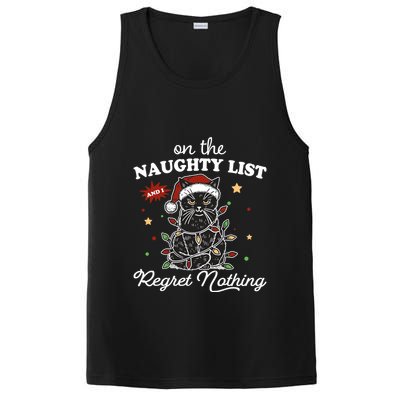 Funny Christmas Cat On The Naughty List And I Regret Nothing PosiCharge Competitor Tank