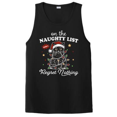 Funny Christmas Cat On The Naughty List And I Regret Nothing PosiCharge Competitor Tank