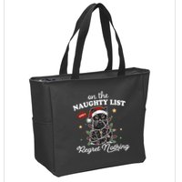Funny Christmas Cat On The Naughty List And I Regret Nothing Zip Tote Bag