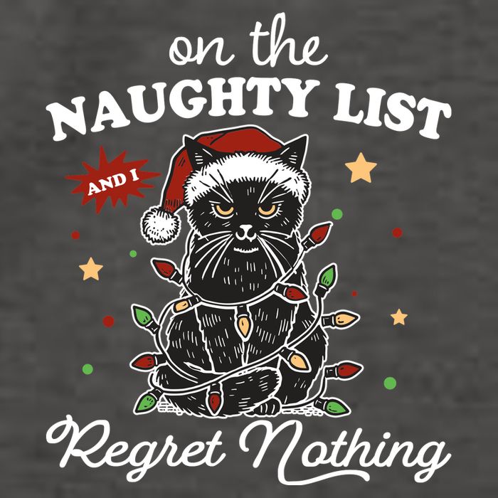 Funny Christmas Cat On The Naughty List And I Regret Nothing Vector Backpack