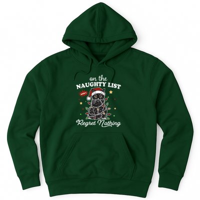 Funny Christmas Cat On The Naughty List And I Regret Nothing Hoodie