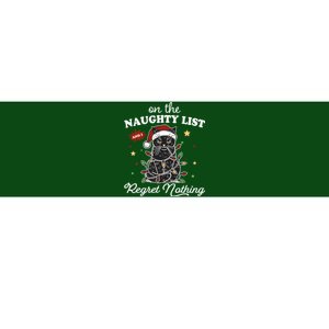 Funny Christmas Cat On The Naughty List And I Regret Nothing Bumper Sticker