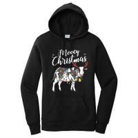 Festive Cow Christmas Lights Hilarious Holiday Decor Women's Pullover Hoodie