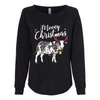 Festive Cow Christmas Lights Hilarious Holiday Decor Womens California Wash Sweatshirt