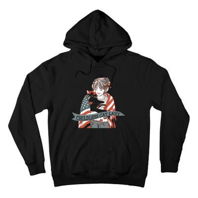 Funny Childless Cat Lady Graphic Tall Hoodie