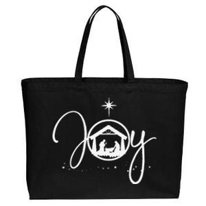 Funny Christian Christmas Joy Jesus Nativity Scene Faith Cotton Canvas Jumbo Tote