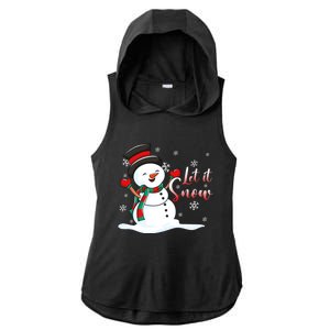 Family Clothing: Christmas Snow Let It Snow Funny Gift Ladies PosiCharge Tri-Blend Wicking Draft Hoodie Tank