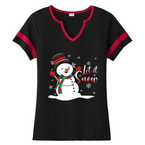 Family Clothing: Christmas Snow Let It Snow Funny Gift Ladies Halftime Notch Neck Tee