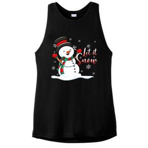 Family Clothing: Christmas Snow Let It Snow Funny Gift Ladies PosiCharge Tri-Blend Wicking Tank