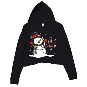 Family Clothing: Christmas Snow Let It Snow Funny Gift Crop Fleece Hoodie