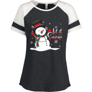 Family Clothing: Christmas Snow Let It Snow Funny Gift Enza Ladies Jersey Colorblock Tee