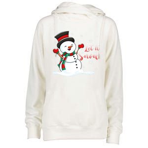 Family Clothing: Christmas Snow Let It Snow Funny Gift Womens Funnel Neck Pullover Hood