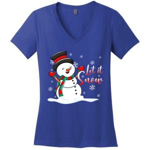 Family Clothing: Christmas Snow Let It Snow Funny Gift Women's V-Neck T-Shirt