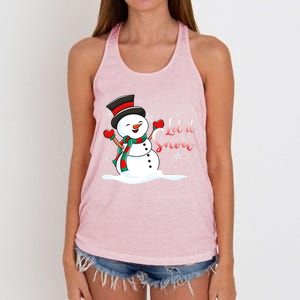 Family Clothing: Christmas Snow Let It Snow Funny Gift Women's Knotted Racerback Tank