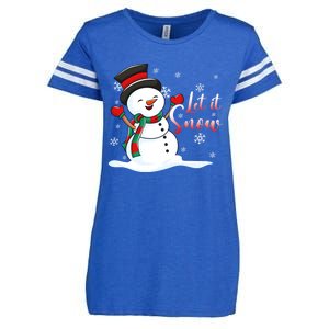 Family Clothing: Christmas Snow Let It Snow Funny Gift Enza Ladies Jersey Football T-Shirt