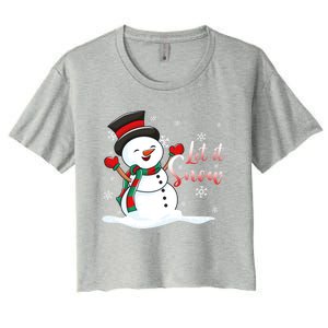 Family Clothing: Christmas Snow Let It Snow Funny Gift Women's Crop Top Tee