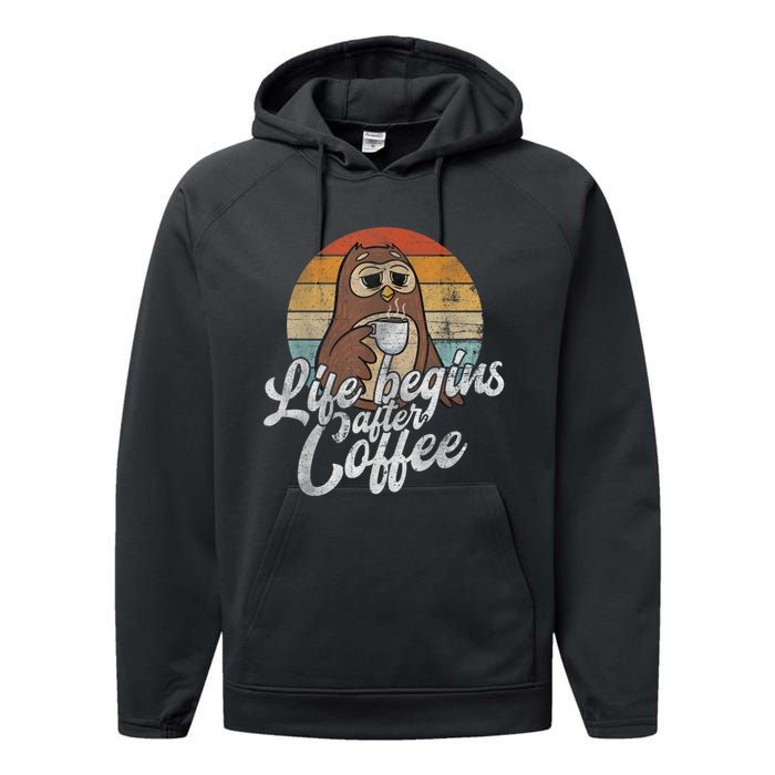 Funny Coffee , Coffee Lover Gifts, Owl Tees Performance Fleece Hoodie