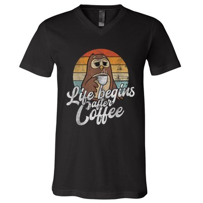 Funny Coffee , Coffee Lover Gifts, Owl Tees V-Neck T-Shirt