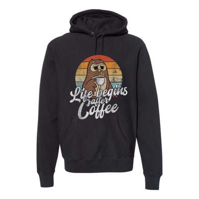 Funny Coffee , Coffee Lover Gifts, Owl Tees Premium Hoodie