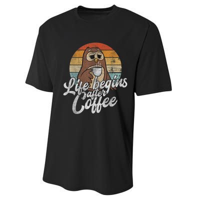 Funny Coffee , Coffee Lover Gifts, Owl Tees Performance Sprint T-Shirt