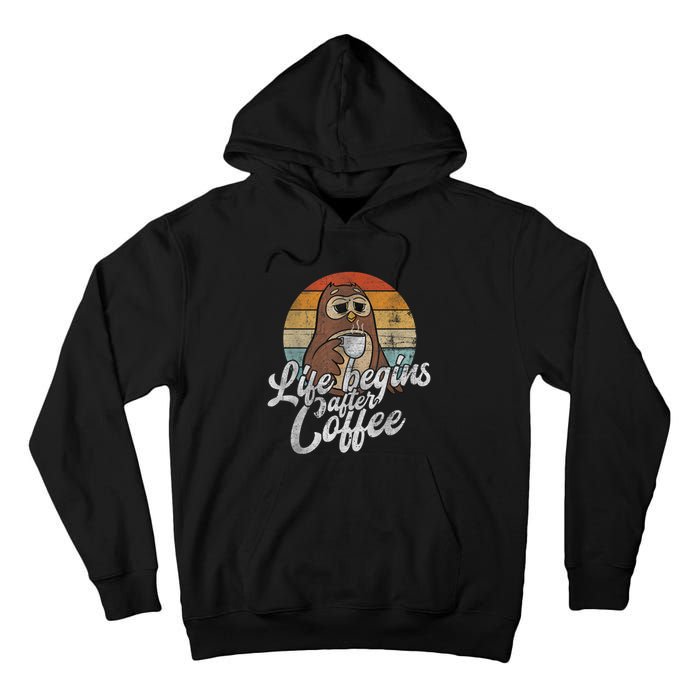 Funny Coffee , Coffee Lover Gifts, Owl Tees Tall Hoodie