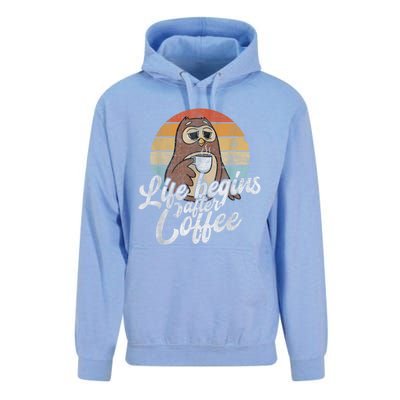 Funny Coffee , Coffee Lover Gifts, Owl Tees Unisex Surf Hoodie