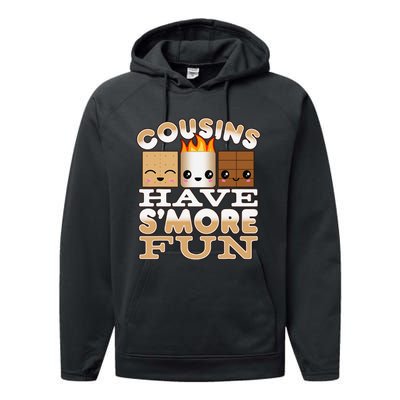 Family Camping Cousins Have S'more Fun Performance Fleece Hoodie