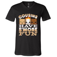 Family Camping Cousins Have S'more Fun V-Neck T-Shirt