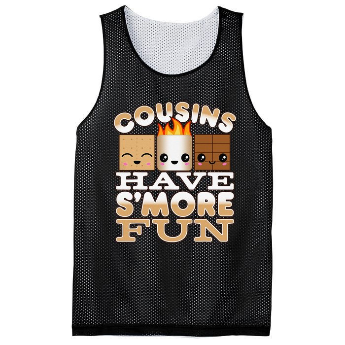 Family Camping Cousins Have S'more Fun Mesh Reversible Basketball Jersey Tank