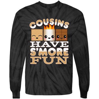 Family Camping Cousins Have S'more Fun Tie-Dye Long Sleeve Shirt