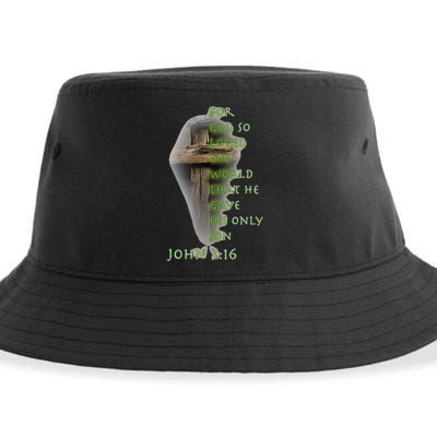 Faith Christian Cross Bible John 316 Reflection Sustainable Bucket Hat