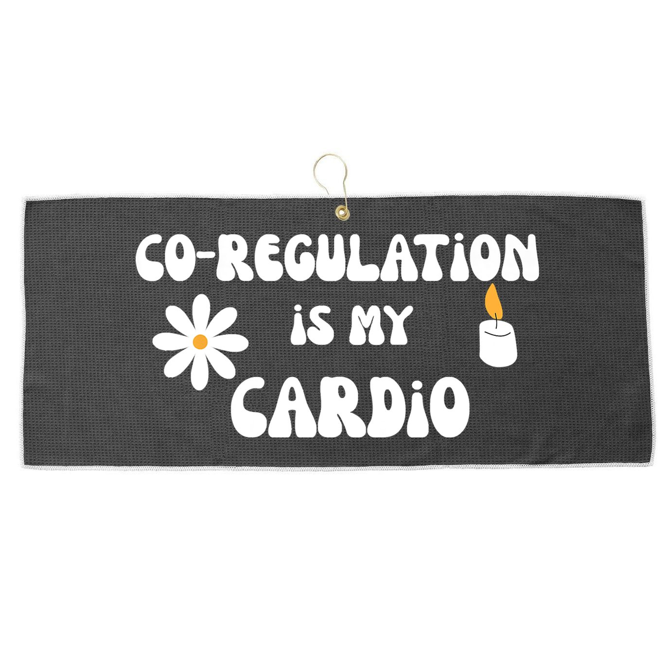 Flower Candle Co Regulation Is My Cardio Large Microfiber Waffle Golf Towel