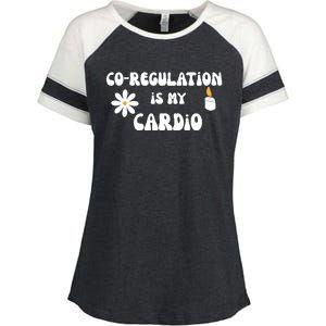 Flower Candle Co Regulation Is My Cardio Enza Ladies Jersey Colorblock Tee