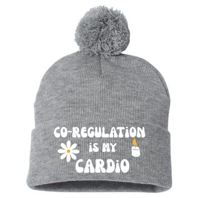 Flower Candle Co Regulation Is My Cardio Pom Pom 12in Knit Beanie