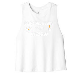 Flower Candle Co Regulation Is My Cardio Women's Racerback Cropped Tank