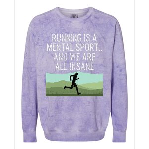 Funny Cross Country Running Is Insane Colorblast Crewneck Sweatshirt